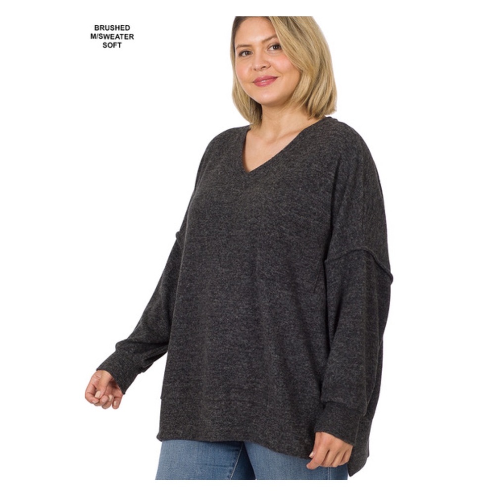 🦊🦊🦊Curvy Cozy Sweater in Ash Mocha🦊🦊🦊 - Picture 2 of 5